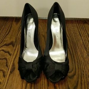 Black satin shoes